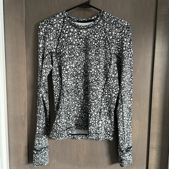Lululemon Its Rulu Run Long Sleeve Shirt Venture Floral Alpine White Black - Picture 5 of 13